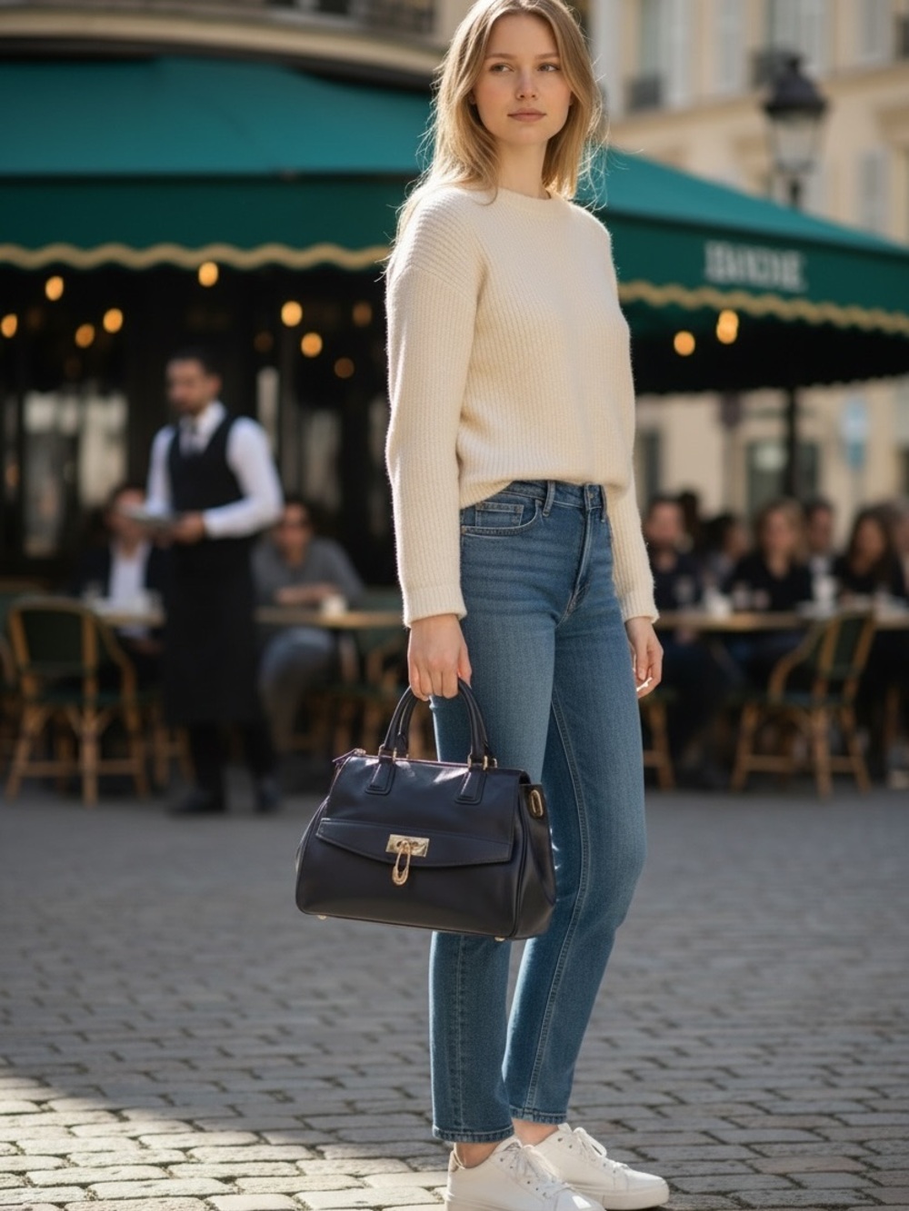 💙 Gianfranco Ferre Navy Leather Satchel Made Italy Gold Hardware - Picture 17 of 17